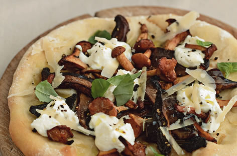 Mushroom and ricotta pizza